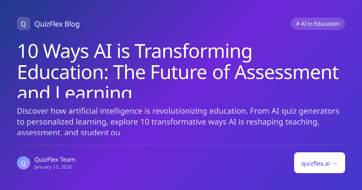 10 Ways AI is Transforming Education: The Future of Assessment and ...